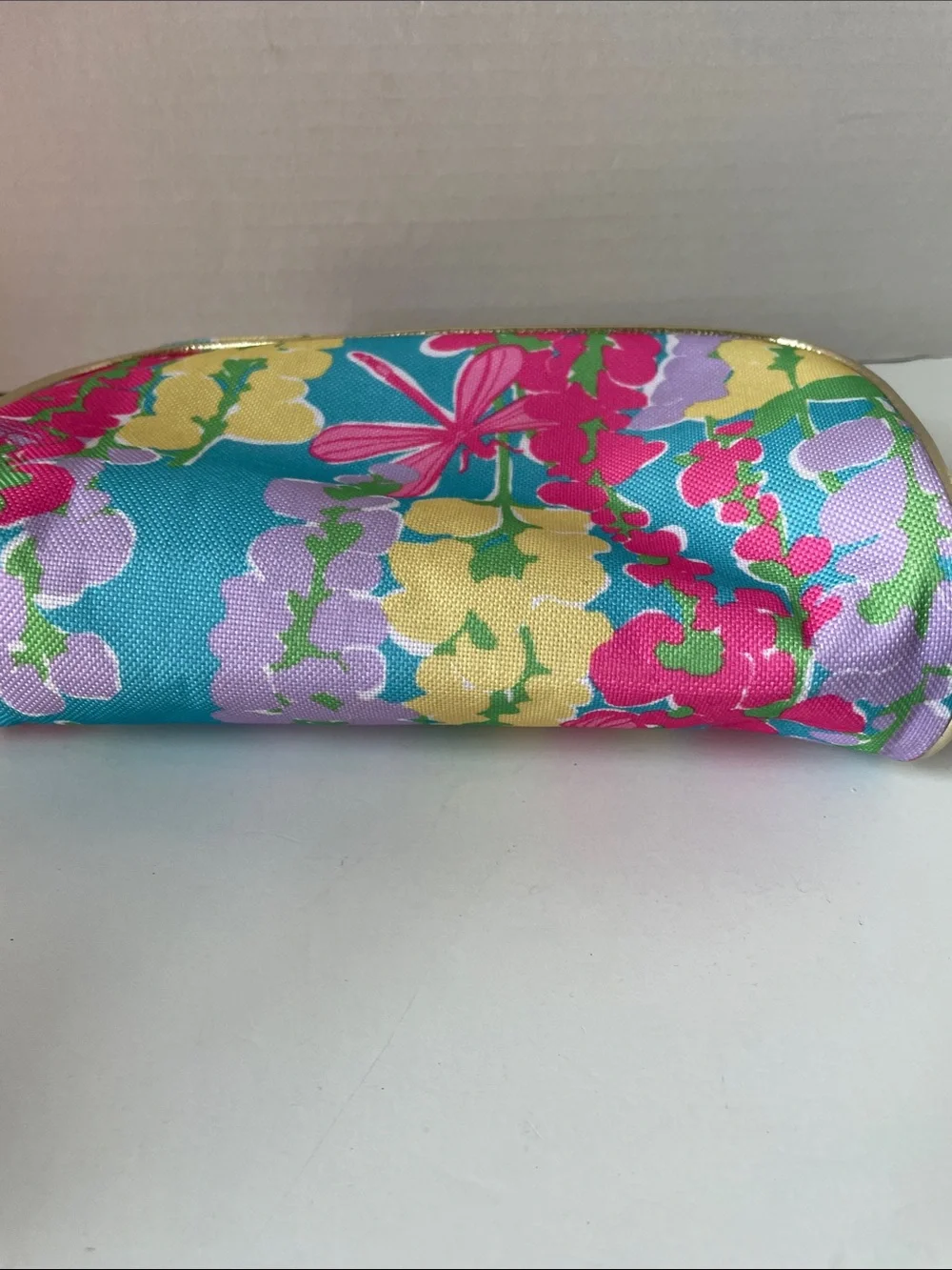 Lilly Pulitizer /Estee Lauder Blue Floral Cosmetic Pouch